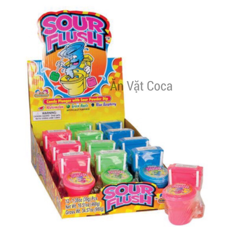 Kẹo mút bồn cầu Sour Flush 39g Mỹ