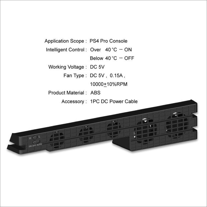 Bộ tản nhiệt 5 quạt tự động thương hiệu DOBE cho máy Sony PS4 Pro (TP4-831)