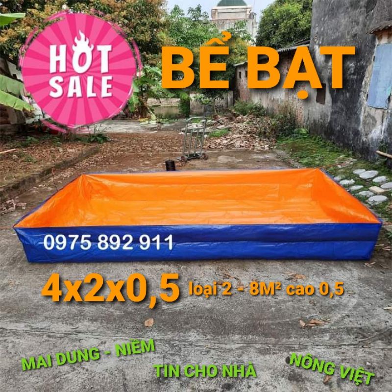 Bể bạt nuôi ốc ếch cá dưỡng cá cảnh - loại 4x2x0,5