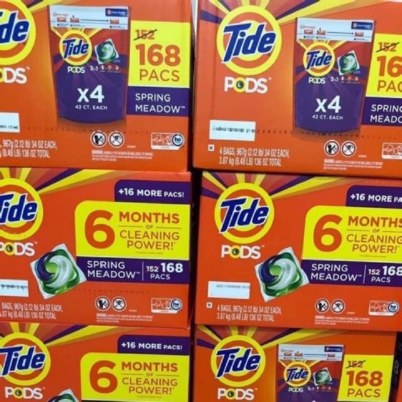 Thùng 168 viên giặt Tide Pods Mỹ ( mẫu mới)