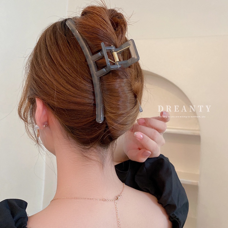 Kẹp Tóc Hình Cá Mập Màu Thạch Phong Cách Retro Hàn Quốc Đơn Giản Dễ Phối Đồ