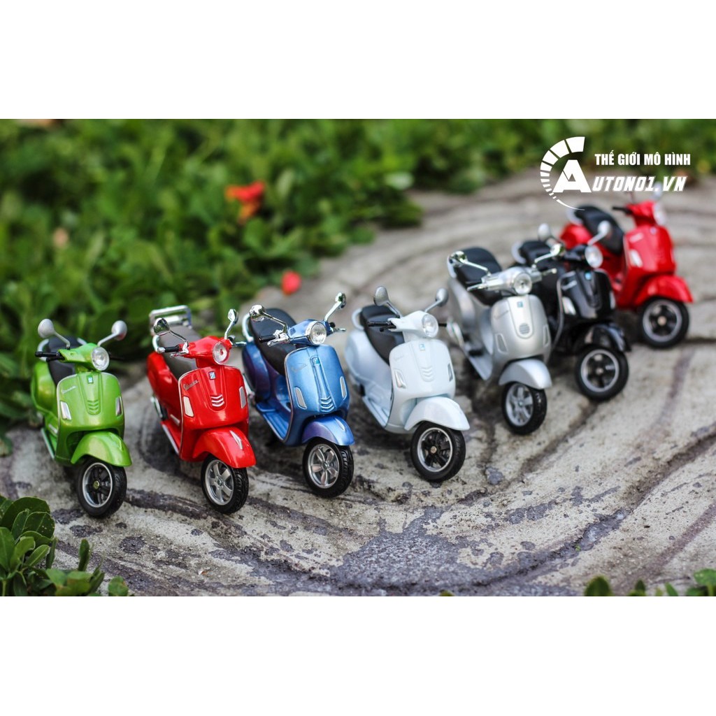 Mô hình xe Vespa GTS 125CC 2017 Black 1:18 Welly 7171C