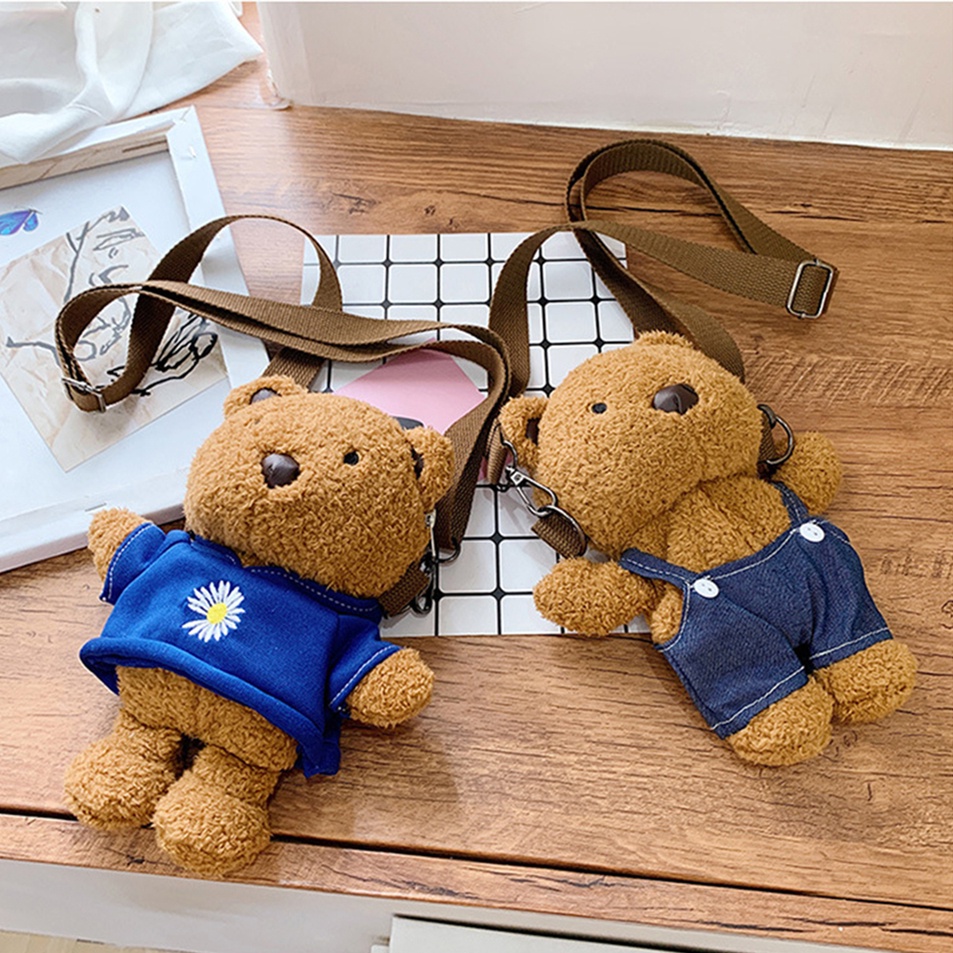 Dễ thương Túi gấu sang trọng điện thoại di động Túi nữ làn sóng mới Hàn Quốc phiên bản của Hoang Dã Net người nổi tiếng cô gái Vai Sứ Giả túi