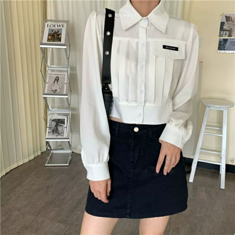 6:30PM Order Áo sơ mi ulzzang nam nữ đồ đôi tag croptop