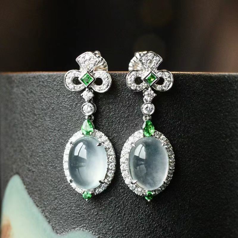 ❤Bông Tai Hình Trứng Mì Bằng Đá Tự Nhiên Phong Cách Cung Đình Hán Phục Tinh Tế Cho Nữ