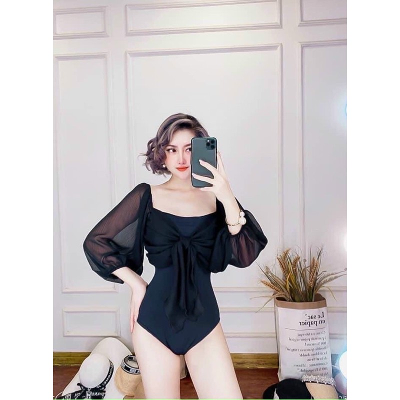 Bikini tay voan dáng liền che bụng béo