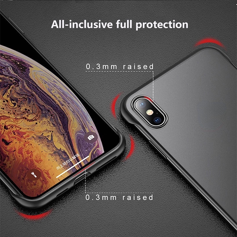 Ốp điện thoại không viền trong suốt dành cho iPhone 7/8/X/XS/MAX/XR/7P/8P
