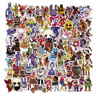 Bộ 100 Miếng Dán Sticker Five Nights At Freddy 's Trang Trí Đa Năng