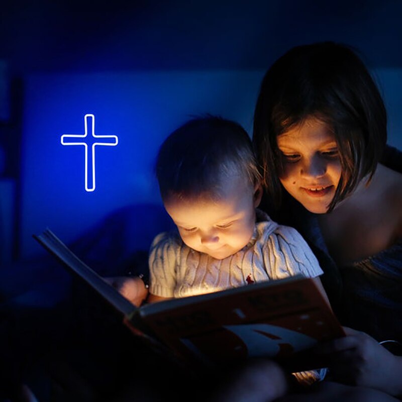 Đèn Led Neon Treo Tường hình Thập Giá ánh sáng led neon được ưa chuộng Trang trí nhà cửa