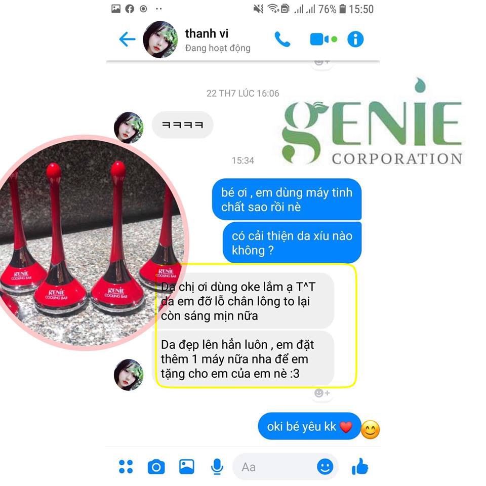 MÁY ĐẨY TINH CHẤT GENIE COOLING BAR NHẬP KHẨU CHÍNH HÃNG - GIÚP SĂN CHẮC DA MẶT, TĂNG SẢN SINH COLLAGEN, CHỐNG LÃO HÓA