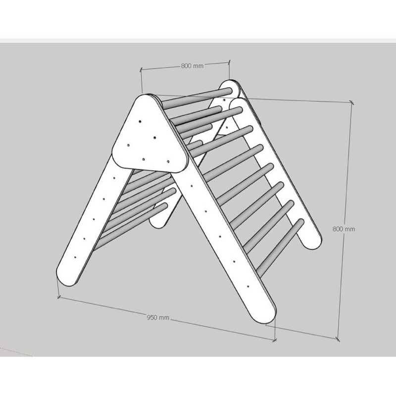Thang vận động Pikler Triangle 2in1, bộ leo núi treo tường kết hợp cho bé từ 6 tháng, xà đơn đa năng trẻ em
