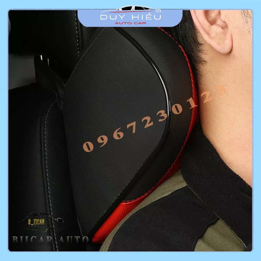 Combo 1 bộ gối tựa đầu và tựa lưng ô tô chất liệu da ruột cao su non êm ái nhập khẩu