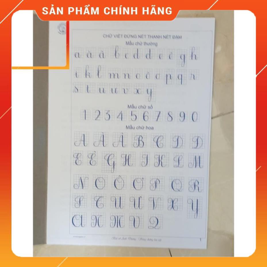 *Sieu re* Vở mẫu ô ly luyện chữ đẹp - Kiểu viết đứng