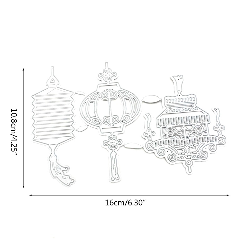 Khuôn Cắt Giấy Làm Từ Kim Loại Hình Lồng Đèn Trang Trí Scrapbook