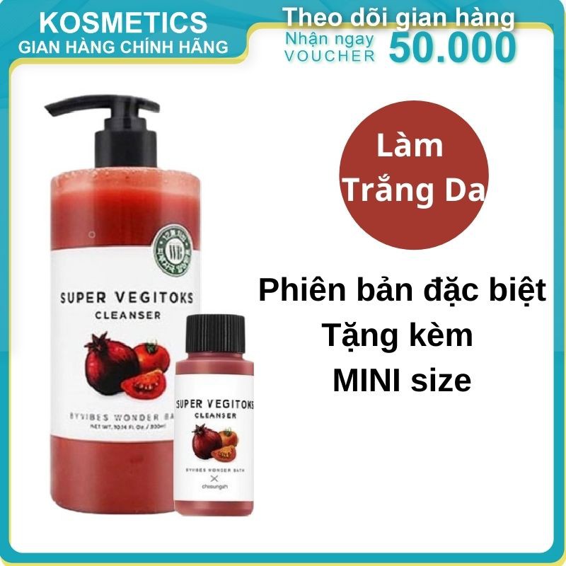 Sữa Rửa Mặt Thải Độc Rau Củ Byvibes Wonder Bath 3 In 1 Super Vegitoks Cleanser 300ML -Tặng Mini Size | BigBuy360 - bigbuy360.vn