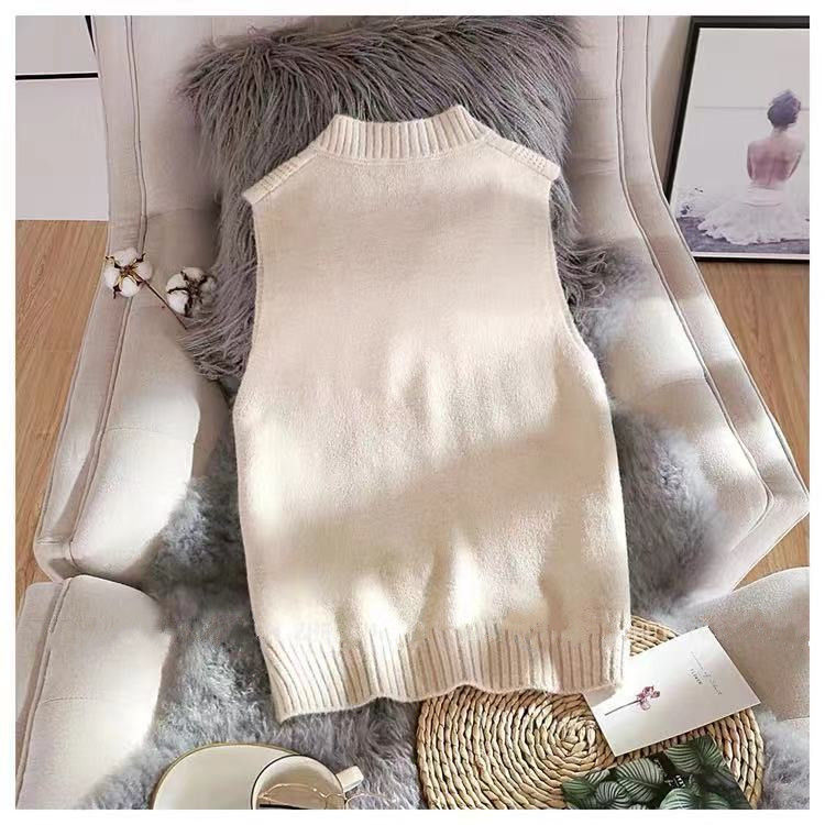 Áo Len Nữ Không Tay Dáng Rộng Phong Cách Hàn Quốc