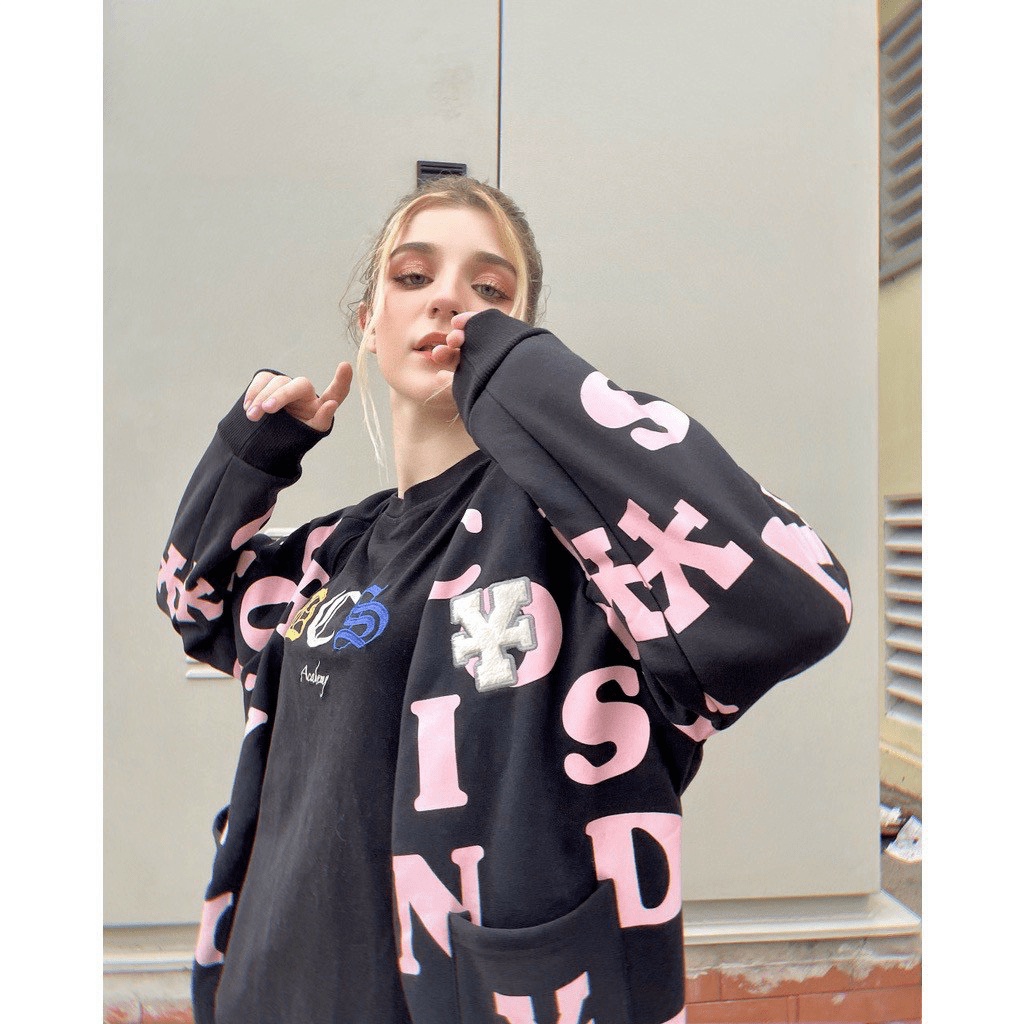 Áo Khoác Cardigan Nữ Phối Họa Tiết Chữ ĐẸp Cá TÍnh Sành Điệu  Phong Cách Mới