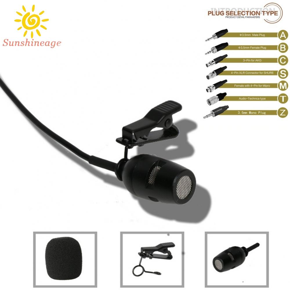 SUNAGE- ~4Pin-XLR 3.5MM Lavalier Lapel Microphone For Sennheiser For Shure Wireless Black【SUNAGE-HOT Fashion】