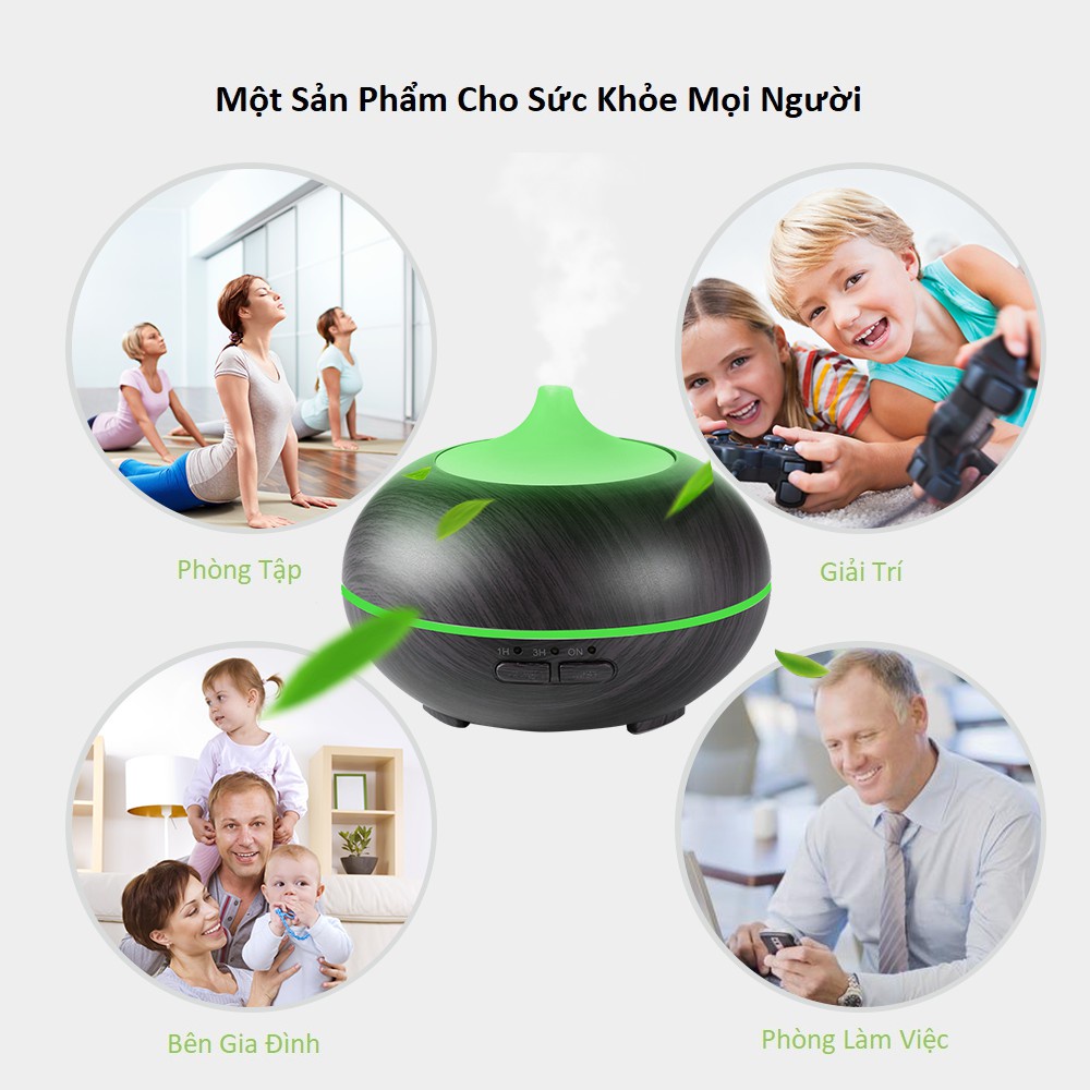 Máy xông tinh dầu bí ngô 550ml có đèn led 7 màu khuếch tán phun tinh dầu - DIFFUSER LUX
