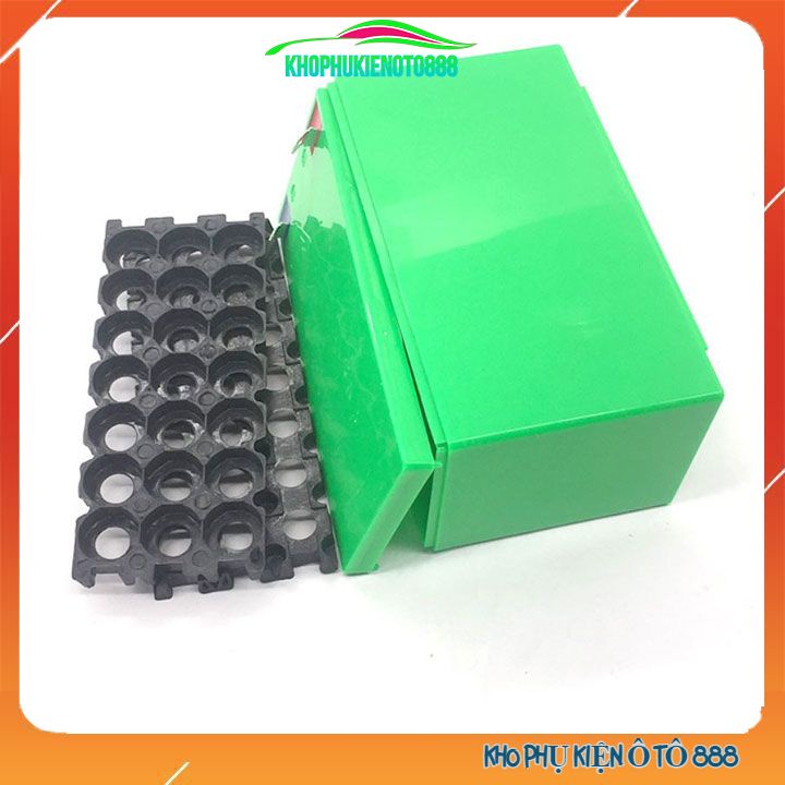 Hộp đựng 21 pin 18650 dự phòng kèm khung cố định pin 3*7