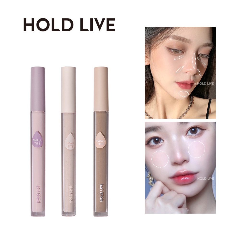 Kem bắt sáng/tạo khối Dạng Lỏng Có Nhũ Ánh Kim Thời Trang HOLD LIVE Dưỡng Ẩm 3D Không Dễ Phai 3 Màu Lựa Chọn