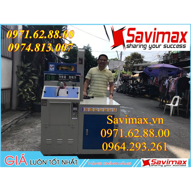 Máy xát gạo liên hoàn hàng Hàn Quốc năng suất 300kg/ giờ