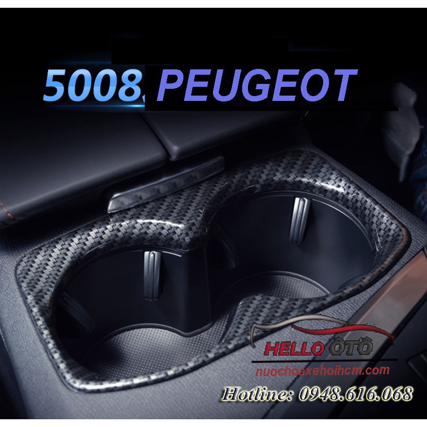 Bộ ốp trang trí nội thất cacbon Peugeot 3008 - 5008 9 chi tiết