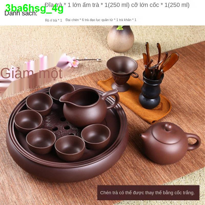 bìnhViolet arenaceous kung fu tea set suit modern household contracted chaoshan of a complete ceramic tray teapot teac