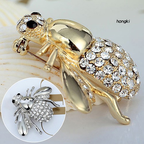Ghim cài áo hình chú ong đính kim cương giả thời trang dành cho nữ