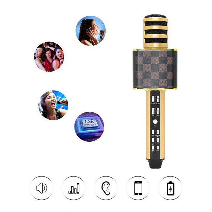 Micro Karaoke Blueooth SD18 chính hãng - Micro không dây hát karaoke trên điện thoại âm cực hút