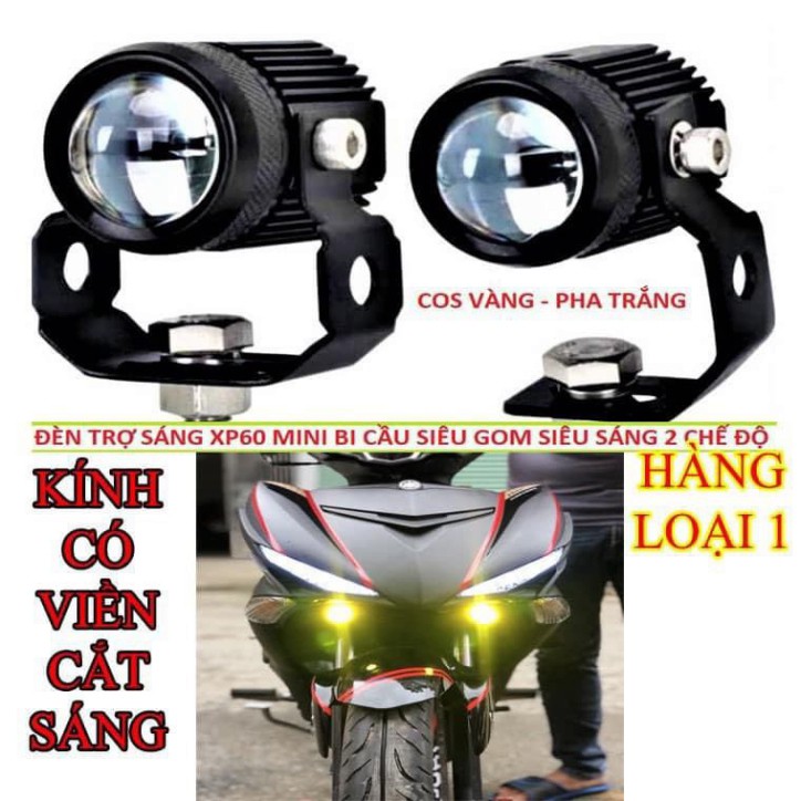 Đèn Trợ Sáng Mini Cốt Vàng Pha Trắng Chống Nước Bảo Hành 6 Tháng