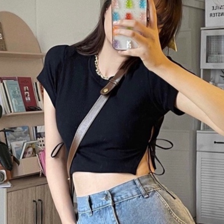 ÁO CỘT DÂY HAI BÊN EO DÁNG CROPTOP