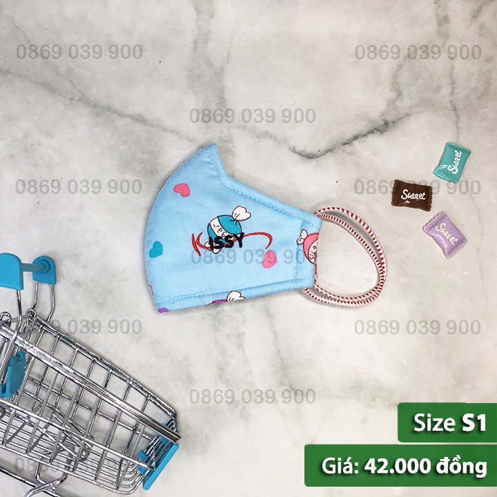 Khẩu trang cao cấp Kissy chính hãng xanh dương cho bé 6 tháng - 4 tuổi | BigBuy360 - bigbuy360.vn