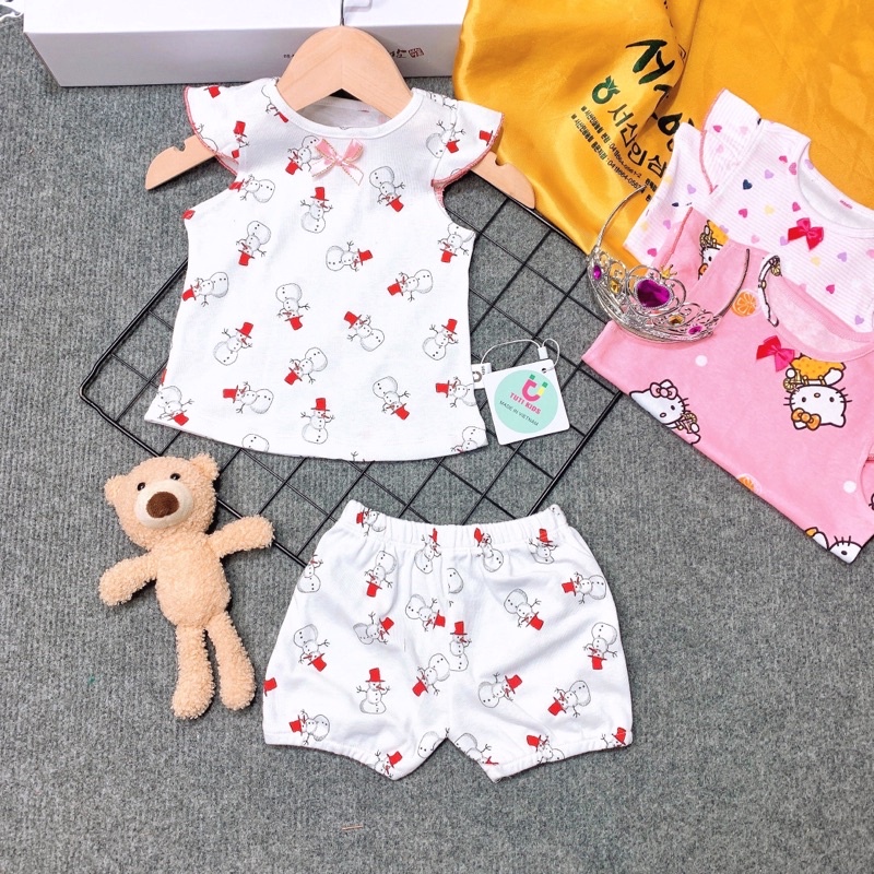 Đồ bộ bé gái bộ bé gái cánh tiên vải thun borip thoáng mát, co giãn hút mồ hôi