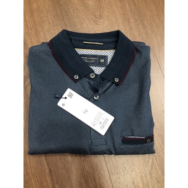 Áo polo size M Denim&Flower mỹ sách tay