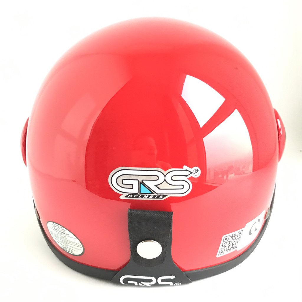 Mũ bảo hiểm nửa đầu có kính - Dành cho người lớn vòng đầu 56-58cm - GRS A33K - Đỏ Bóng - Nón bảo hiểm Nam - Bảo hiểm Nữ