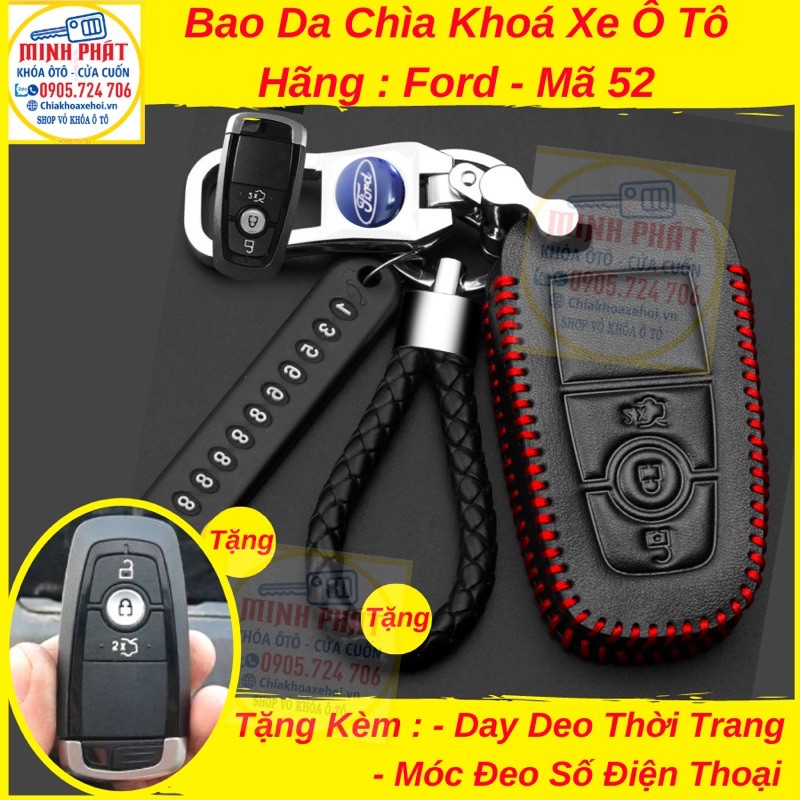 Bao Da Chìa Khóa Ô Tô Xe Ford Everest, Ranger, ( Lưu Ý : Sản phẩm gồm có bao da và móc khoá ko có quà đi kèm )