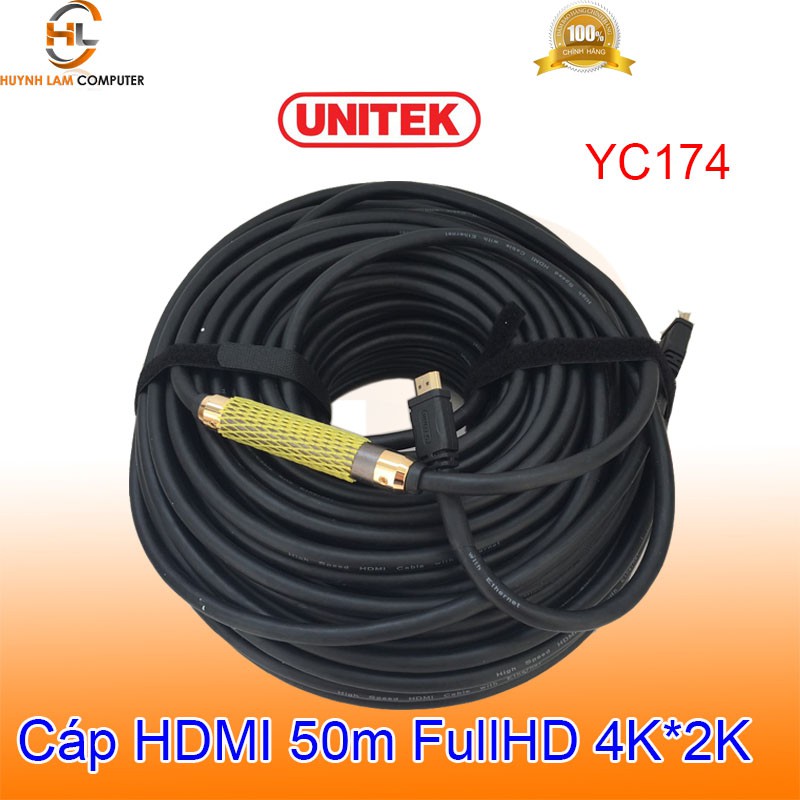 Cáp HDMI 50m Unitek Y-C174 FullHD chuẩn 1.4v hỗ trợ 4K*2K - Hãng phân phối