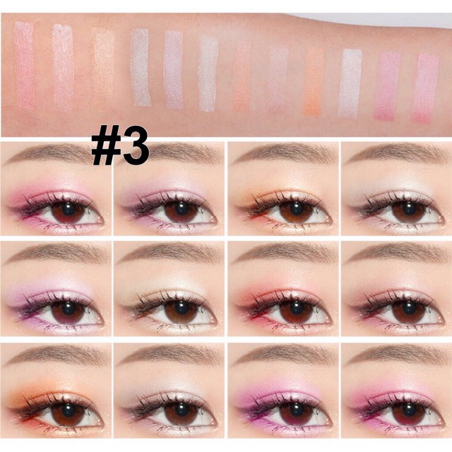 Set Sáp Mắt Nhũ Bóng Highlight Mini 12 Thỏi Maycreate Nội Địa Trung Chính Hãng