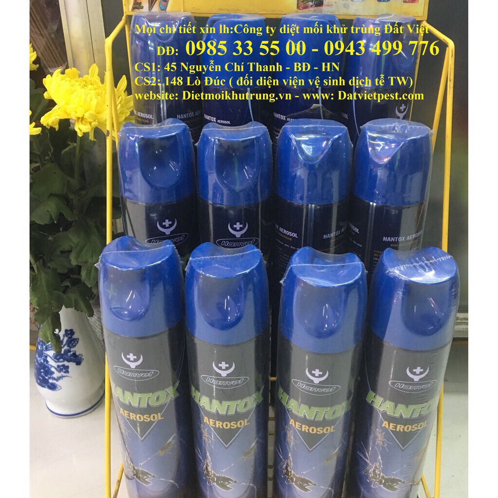Combo 2 Bình xịt côn trùng Hantox Aerosol 600 ml
