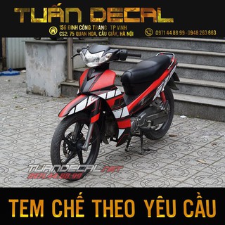 Tem Trùm sirius spark đỏ đen - Nhận thiết kế theo yêu cầu của từng khách hàng