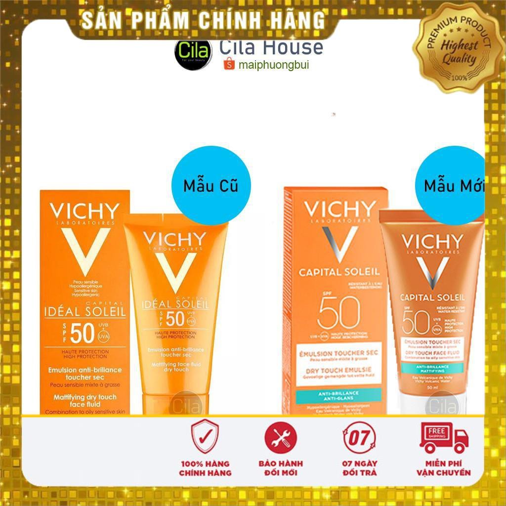 [CHÍNH HÃNG] Kem Chống Nắng Vichy Emusion Ideal Soleil SPF50 Mattifying Face Fluid Dry Touch