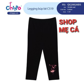 Chippo quần legging chất cotton cho bé gái size 1y-5y - màu đen