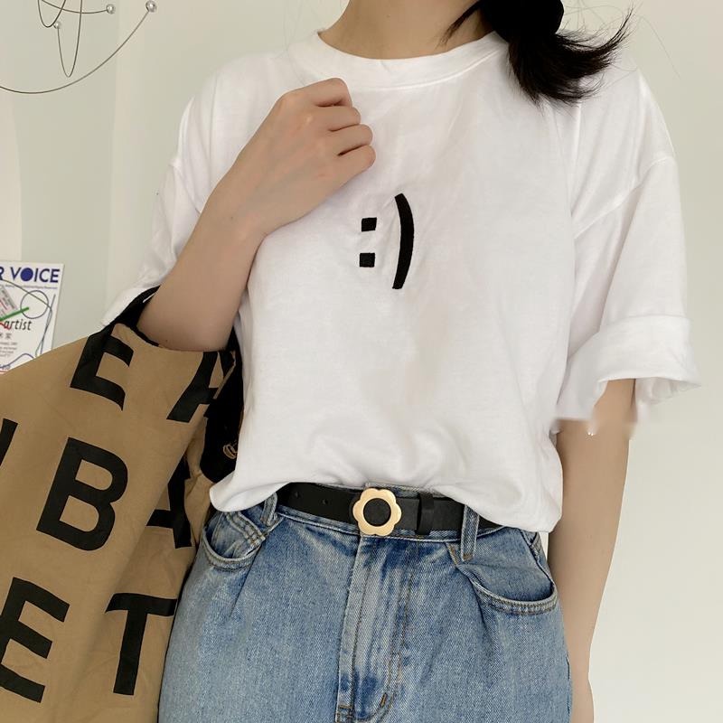 Thắt Lưng Da Họa Tiết Hoa Phong Cách Hàn Quốc Thời Trang Cho Nữ