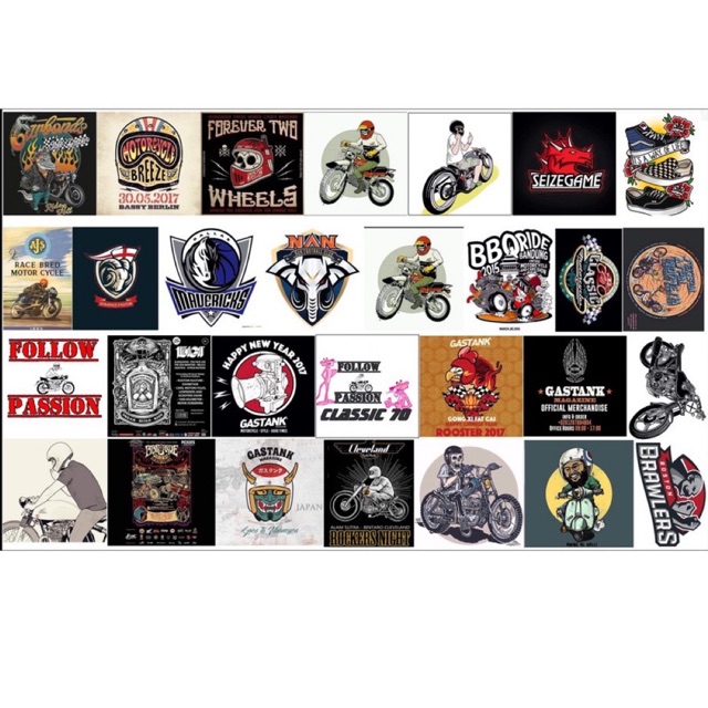 Set sticker xe cộ motorbike cub chống thấm