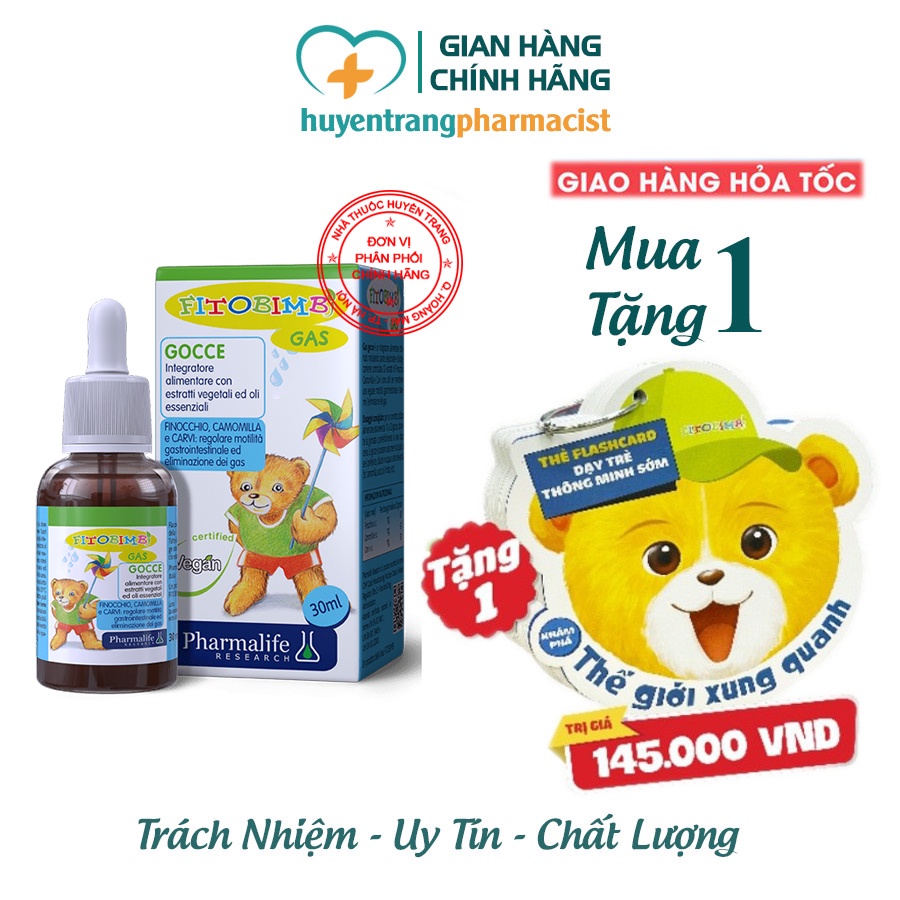 Gas Bimbi - Hỗ trợ giảm đầy hơi, nôn trớ, chướng bụng, khó tiêu, giảm rối loạn tiêu hóa (Lọ 30ml)