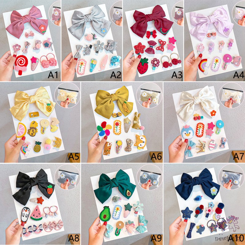 Bộ 10 Kẹp Tóc Hình Nơ Đáng Yêu Thời Trang Cho Bé Gái