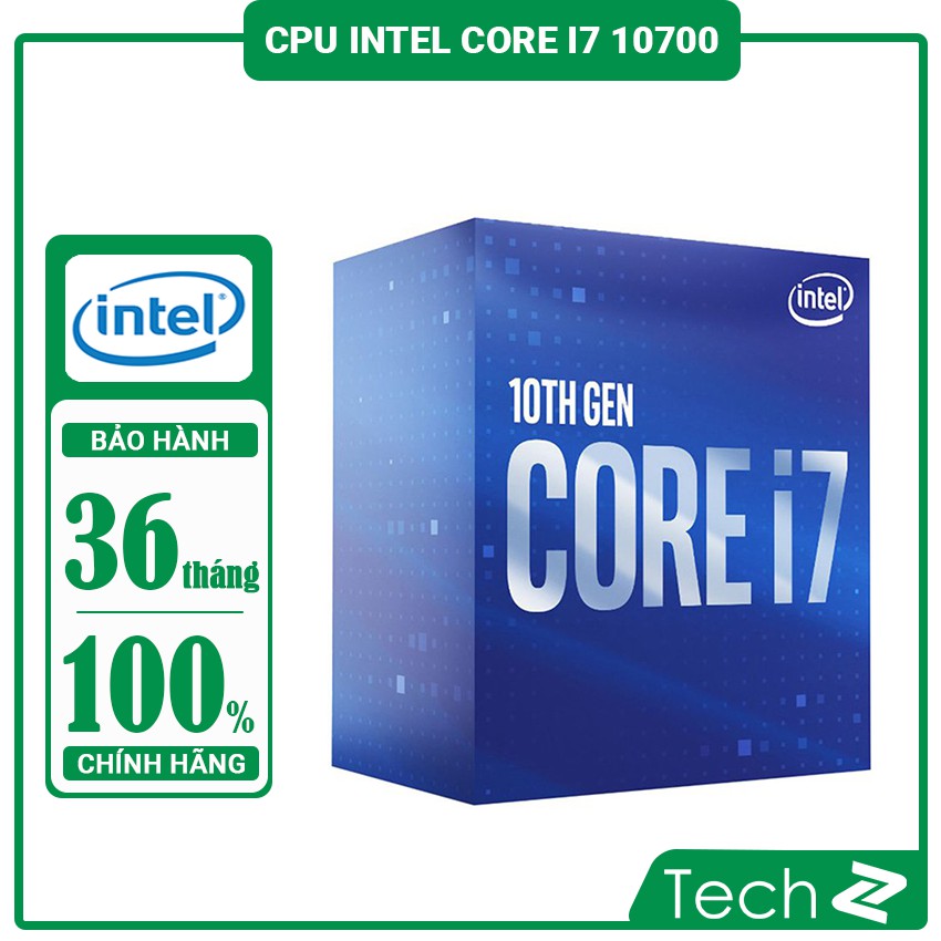 CPU Intel Core i7 10700 (2.9GHz turbo up to 4.8GHz, 8 nhân 16 luồng, 16MB Cache, 65W)