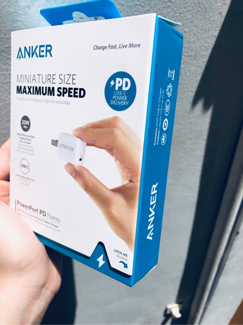 Sạc ANKER PowerPort PD Nano 20w - cổng USB-C dùng cho iPhone 12/12Promax/12Mini/12Pro