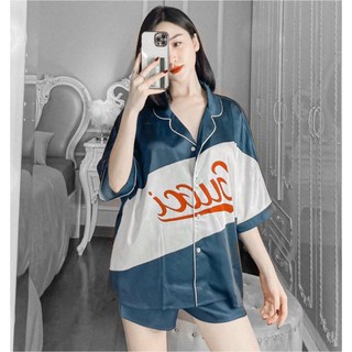 BIGSIZE -ĐỒ BỘ LỤA SATIN TIỂU THƯ  FREESIZE 60-75 KÝ